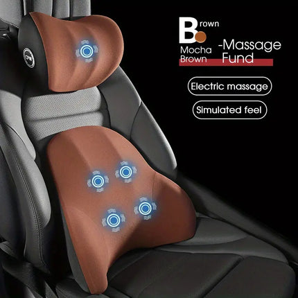 Elevate Your Drive with Electric Massage Lumbar Support & USB Socket Cushion - Get Yours Now!