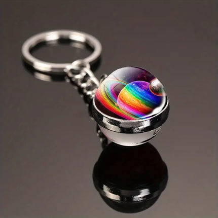 Solar System Keychain with Luminous Moon – Perfect Space Gift