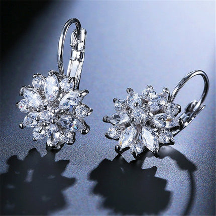 Maxbell Fashion Ear Jewelry: Sunflower Rhinestone Crystal Ear Clip Earrings - Dazzle with Style