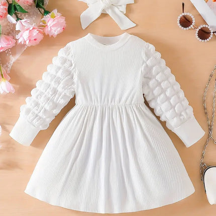 Infant Ruffle Dress For Baby: Long Sleeve White Dress For Wedding, Birthday Party