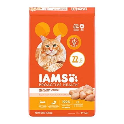 Buy IAMS PROACTIVE HEALTH Adult Healthy Dry Cat Food with Chicken Cat Kibble, 22 lb. Bag 2023