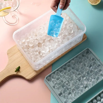 Round Ice Cube Tray with Lid  Perfect Freezer for Kitchen Tool