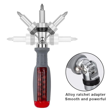 10-in-1 Screwdriver Tool Set: Magnetic Ratchet with Multi-Angle Foldable Design