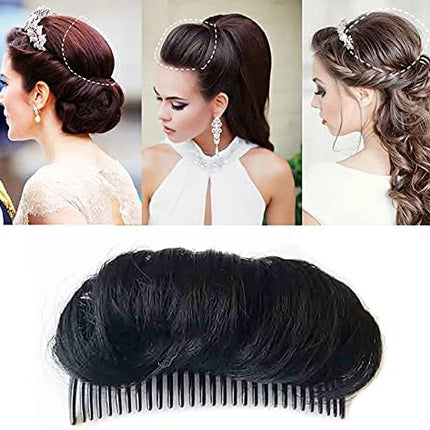 Maxbell Black Fluffy Hair Pad Comb for Women Create Perfect Bangs and Voluminous Hairstyles