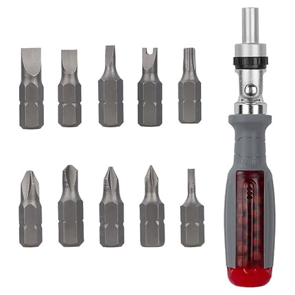 10-in-1 Screwdriver Tool Set: Magnetic Ratchet with Multi-Angle Foldable Design