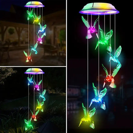 Solar Hummingbird Wind Chime with Light: Wind Chime For Home And Balcony