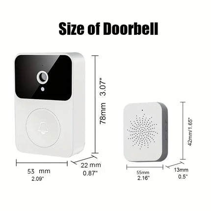 Wireless Doorbell with Camera Video: Two-Way Audio, IR Night Vision for Home Security