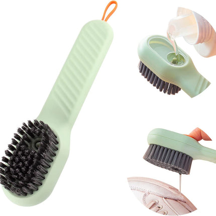 Soap Dispensing Shoe Cleaning Brush With Handle and Soft Bristle