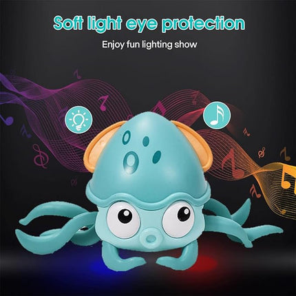 Interactive Musical Octopus Toy: Perfect Blend of Fun and Learning for Toddlers & Babies- Blue