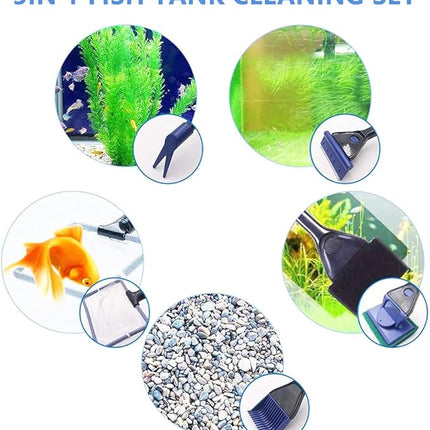 Aquarium Cleaning Kit: 5-in-1 Fish Tank Cleaner Kit Set