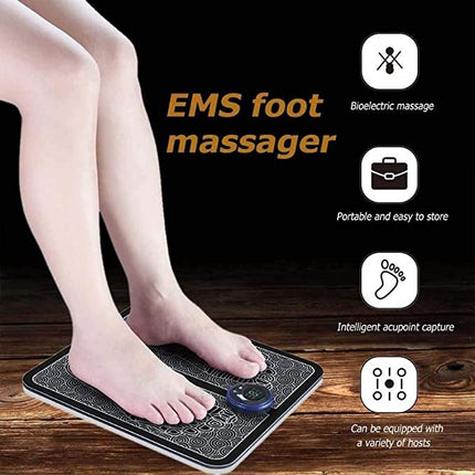 Ems Acupoints Stimulator Massage Foot Mat: Elevate Your Wellness Regimen- (USB Rechargeble)