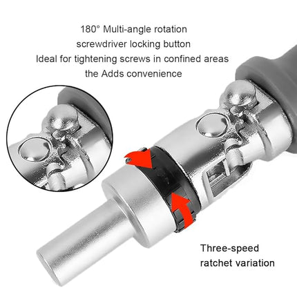 10-in-1 Screwdriver Tool Set: Magnetic Ratchet with Multi-Angle Foldable Design