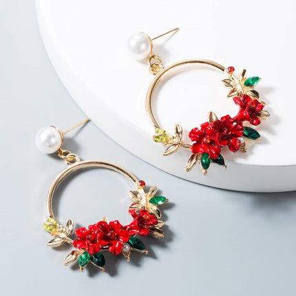 Maxbell Captivating Round Flower Earrings for Ladies