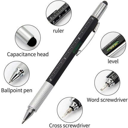 7-in-1 Multifunction Tool Pen Ball Pen, Stylus, Ruler, Level, Screwdriver