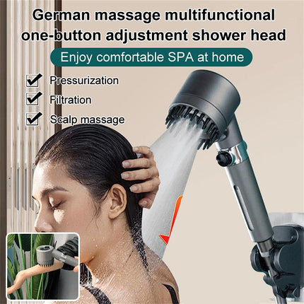 Multifunctional Handheld Shower Head: High Pressure, 4 Modes, One-Key Stop, with Filter