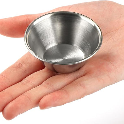 12-Piece Sauce Dipping Bowl: Stainless Steel Mini Pudding Cups For Home, Restaurant