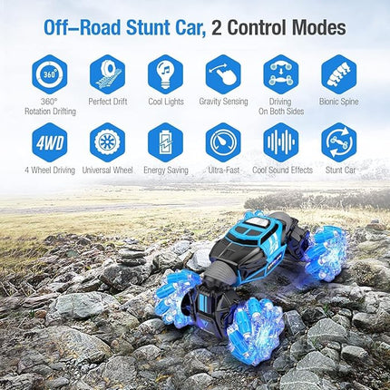 Remote Control Stunt Car: Gesture Induction,Off-Road RC Drift, Twister Car with Light and Music