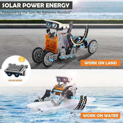 12-in-1 Solar-Powered Robot DIY Kit: STEM Educational Learning and Gift for Kids