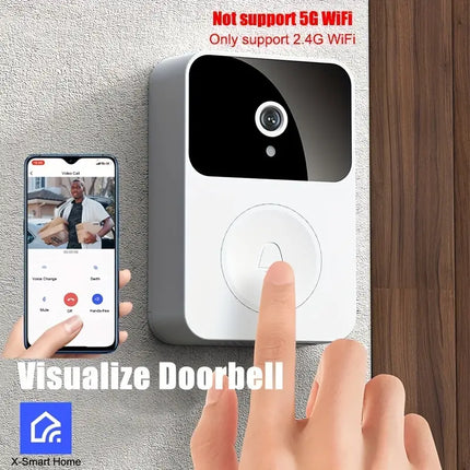 Wireless Doorbell with Camera Video: Two-Way Audio, IR Night Vision for Home Security