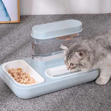 Automatic Pet Water Dispensing Bowl: 2-in-1 Cat Dog Food Feeder and Water Dispenser