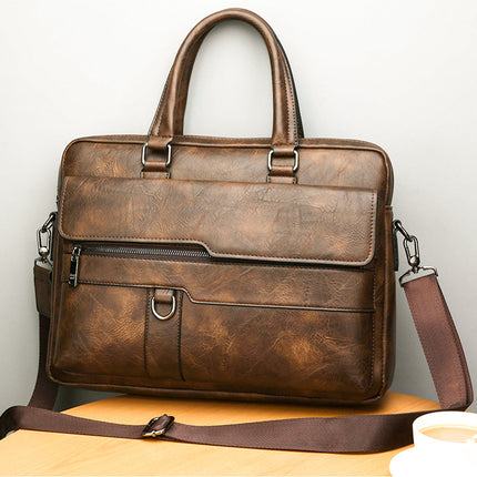 Men's Business Casual Shoulder Horizontal Crossbody Travel Bag