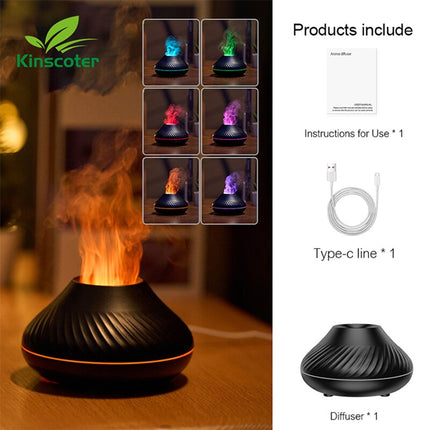 Kinscoter Aroma Diffuser Oil Lamp: USB Portable Air Humidifier with Volcanic Design