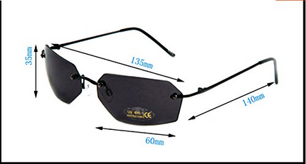 Matrix Agent Smith Square Ultralight Rimless Sunglasses for Men