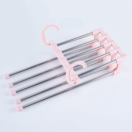 Durable Multipurpose Hanger for Clothes: Foldable Clothes Hanger for Wardrobe-Pink