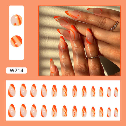 Maxbell 24 Pcs Glossy Fake Nails: Long Press-On Acrylic Nails for a Perfect Manicure