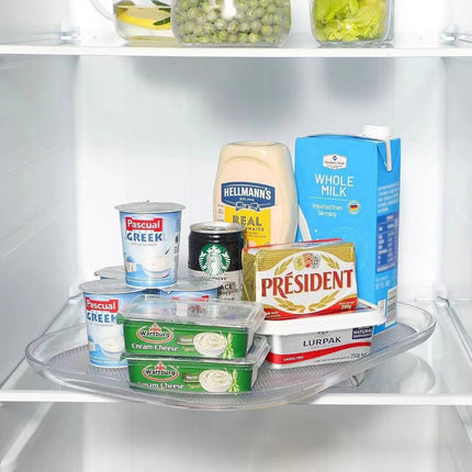 Maximize Fridge Space with Our 360-Degree Rotating Turntable Organizer - Shop Now