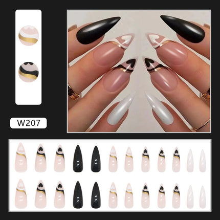 Maxbell 24 Pcs Glossy Fake Nails: Long Press-On Acrylic Nails for a Perfect Manicure