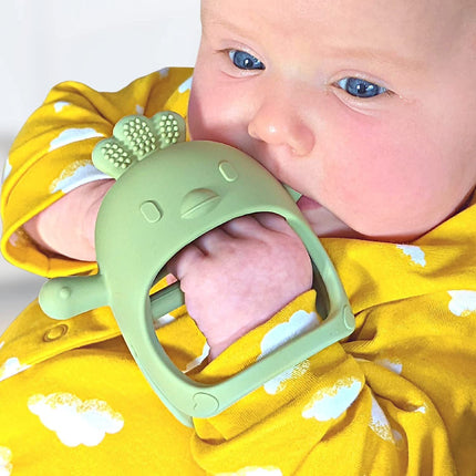 Silicone Teether for Infants and Newborns: 3D Baby Teether - Green