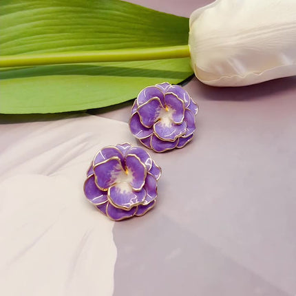 Maxbell Dreamy Purple Flower Earrings: Elegant, Hypoallergenic, Perfect for Every Occasion