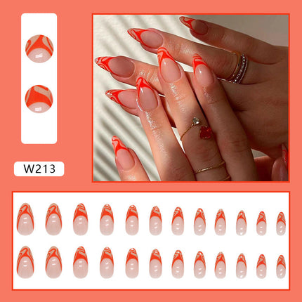 Maxbell 24 Pcs Glossy Fake Nails: Long Press-On Acrylic Nails for a Perfect Manicure