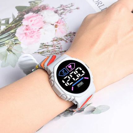 Maxbell Rainbow LED Watch: Stylish Digital Sports Fashion for Students