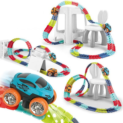 LED Light-Up Racing Car Track: Flexible, Anti-Gravity Race Track Toy for Kids