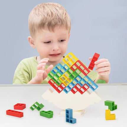 Educational Tetra Tower Game - Stacking Blocks, Balance Puzzle Board - Fun for Children and Adults