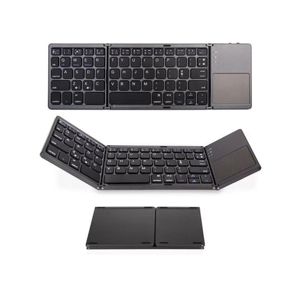 Ultra-Thin Foldable Wireless Bluetooth Keyboard with Touchpad For Mobile Tablet