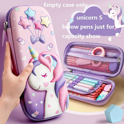 Unicorn 3D Pencil Box Case Lavender Mermaid Pen Holder Bag Anime Stationery Organizer Pink Rabbit Ruler Pouch School Supplies IN