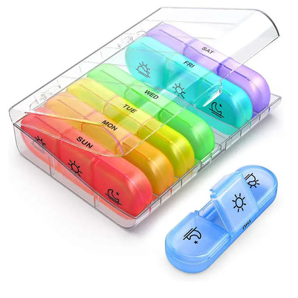 Maxbell 7-Day Medication Organizer Portable Pill Case for Streamlined Medication Management