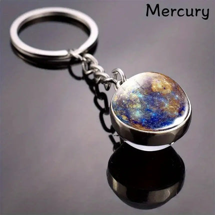 Solar System Keychain with Luminous Moon – Perfect Space Gift