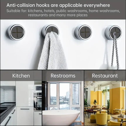 Self Adhesive Towel Hooks for Kitchen Bathroom: Chrome Finish and Anti-Rust Properties- 4 Pcs