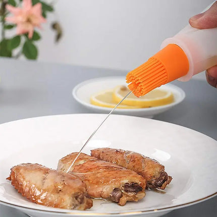 Silicone Oil Bottle Brush Dispenser for BBQ and Grilling