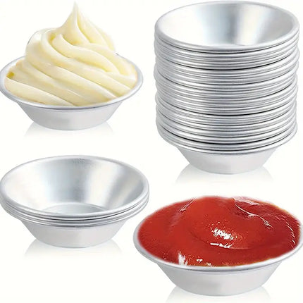 12-Piece Sauce Dipping Bowl: Stainless Steel Mini Pudding Cups For Home, Restaurant