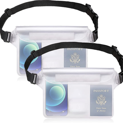 Waterproof Waist Pouch for Phones for Travel-Gray Pack of 2