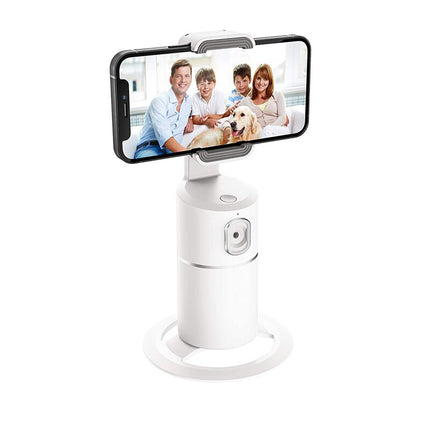 360° Auto Face Tracking Phone Tripod for Vlogging and Live Streaming - White.