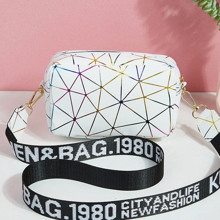 Stylish Geometric Sling Bag for Women: Shoulder Crossbody Bag in White