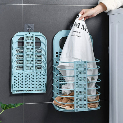 Maxbell Laundry Storage Basket - Wall-Mounted, Small Capacity, Foldable Organizer Hamper