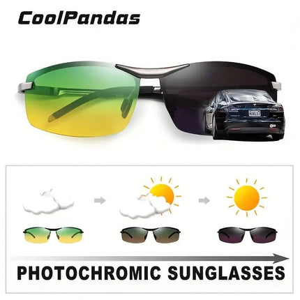 CoolPandas UV400 Photochromic Polarized Sports Sunglasses for Men