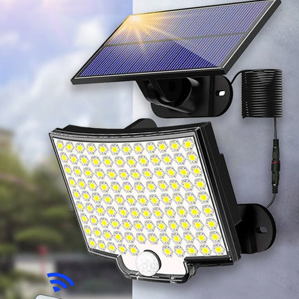 Solar Waterproof Outdoor Wall Lamp with 106 Bright LEDs, Motion Sensor